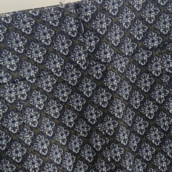 Ann Taylor Womens Size 6 Navy White Geometric Print Skirt Pockets Career Work - Picture 5 of 7